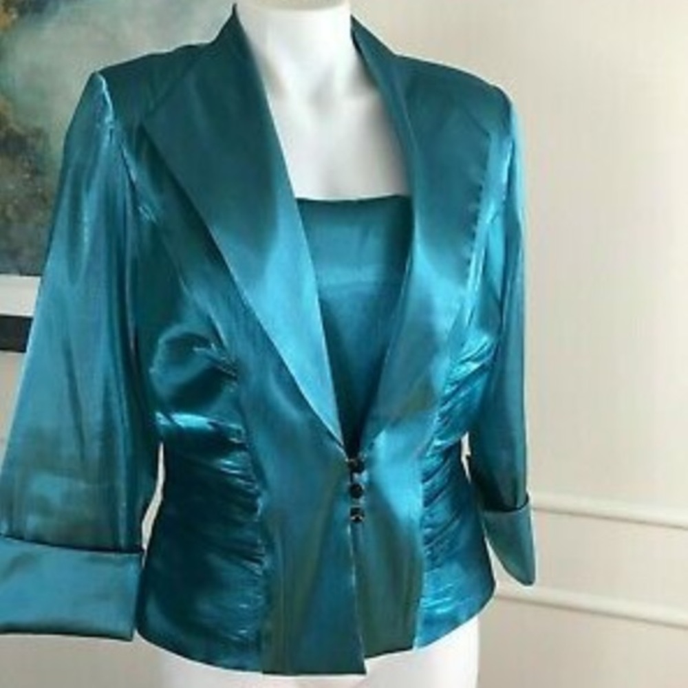 XSCAPE Teal Blouse